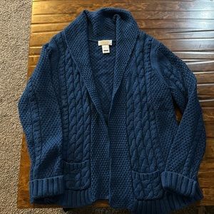 Talbots Blue cable knit cardigan